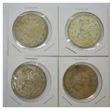 4 pcs. Silver Mexican Pesos