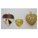 3 pcs. Heart Pendants