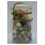 Vintage Atlas Jar FULL of Vintage Marbles