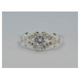 Sterling Silver White Sapphire Ring
