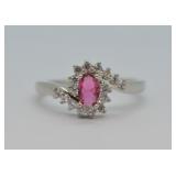 Sterling Silver Pink Tourmaline Ring