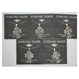 5 pcs. Sterling Silver Celtic Cross Necklaces
