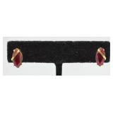 10k Garnet Earrings