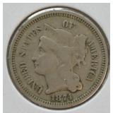 1874 THREE CENT PIECE  VF