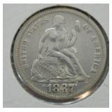 1837 SEATED DIME