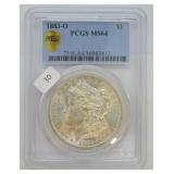 1883 O MORGAN DOLLAR PCGS MS64