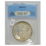 1904 O MORGAN DOLLAR ANAX MS63