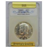 1968 D SGS MS70 HALF DOLLAR