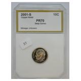 2001 S PROOF 70 DIME