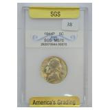 1944 P SGA MS70 SILVER NICKEL