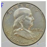 1958 FRANKLIN HALF DOLLAR PROOF