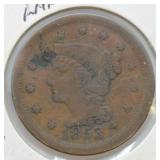 1853 LARGE CENT ERROR  VF