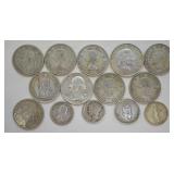 GROUP OF SILVER COINS