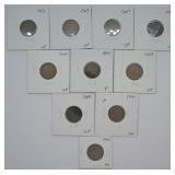 10 NICE INDIAN HEAD CENTS