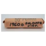 ROLL OF 1960 D SMALL DATE LINCOLNS