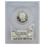 WISCONSIN SILVER QUARTER PCGS PF69DC