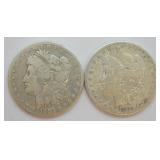 TWO PRE 21 SILVER DOLLARS