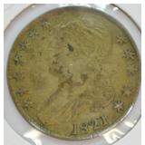 1821 BUST HALF DOLLAR  VG