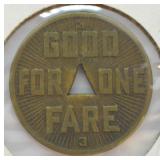 1922 PITTSBURGH PA TRANSIT TOKEN