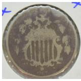 1867 SHIELD NICKEL
