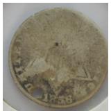 1856 3 CENT SILVER HOLED