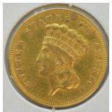 1874 3 DOLLAR GOLD REPAIRED