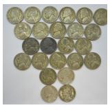 24 pcs. Jefferson War Time Nickels