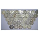 35 pcs. Silver Washington Quarters