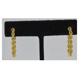 10k Gold Rope Twist Dangle Earrings