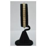 Gold-tone Sterling Silver Diamond Accent Bracelet