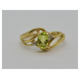 10k Gold Diamond & Peridot Ring