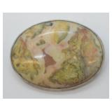 Sterling Silver Agate Stone Brooch