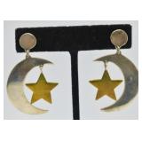 Sterling Silver Moon & Stars Earrings