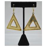 Silver Triangle Dangle Earrings