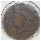1837 LARGE CENT  VG