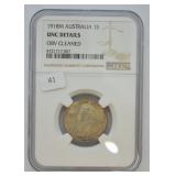 1918 M AUSTRALIA SHILLLING NGC UNC
