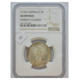 1915 H AUSTRALIA FLORIN   RARE  NGC AU