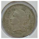 1869 3 CENT PIECE  VF