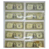 10 SILVER CERTIFICATES