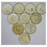 10 40 % SILVER HALF DOLLARS