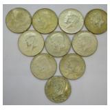 10 40 % SILVER HALF DOLLARS