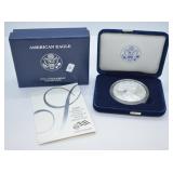 2007 W PROOF SILVER EAGLE W BOX PAPERS