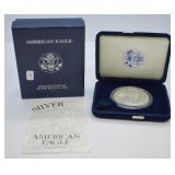 2001 W PROOF SILVER EAGLE W BOX PAPERS