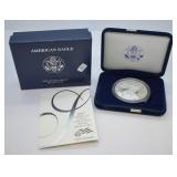 2008 W PROOF SILVER EAGLE W BOX PAPERS