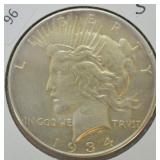 1934 S PEACE DOLLAR  XF