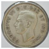 1943 CANADA SILVER HALF DOLLAR XF