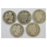 5 BARBER DIMES