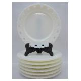 7 pcs. Vintage Milk Glass Plates