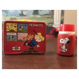 Vintage Snoopy Metal Lunchbox with Thermos