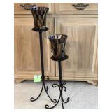 Pair of Candle Holders on Metal Stands